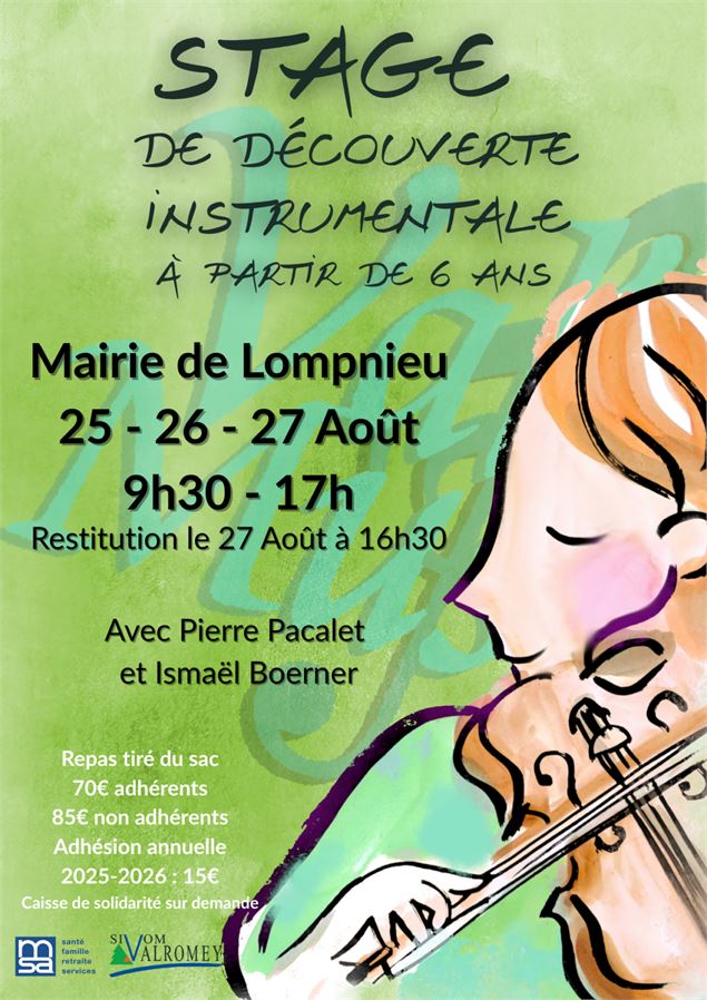 Stage découverte et pratique instrumentale à Lompnieu - Val'Muse