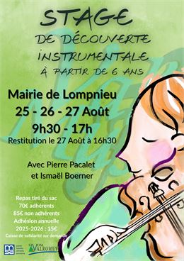 Stage découverte et pratique instrumentale à Lompnieu - Val'Muse