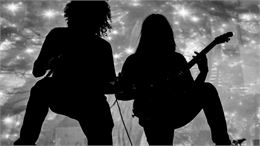 deux joueurs de rock sur scène - canva