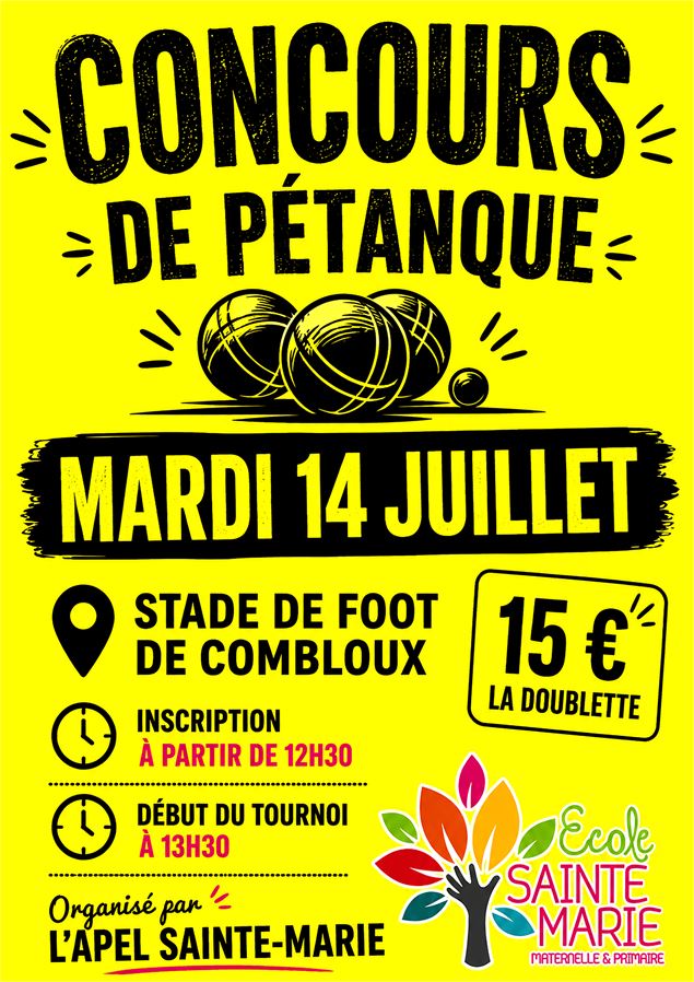 Concours de pétanque - APEL Sainte-Marie