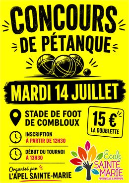 Concours de pétanque - APEL Sainte-Marie