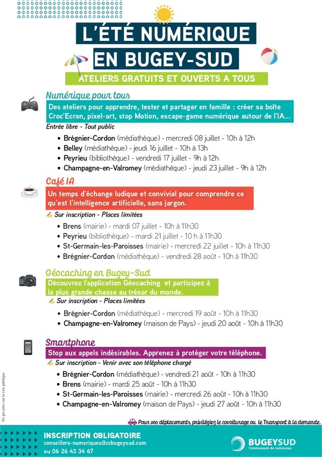 L'été numérique en Bugey-sud : Ateliers numériques à la bibliothéque de Peyrieu_Peyrieu - service nu