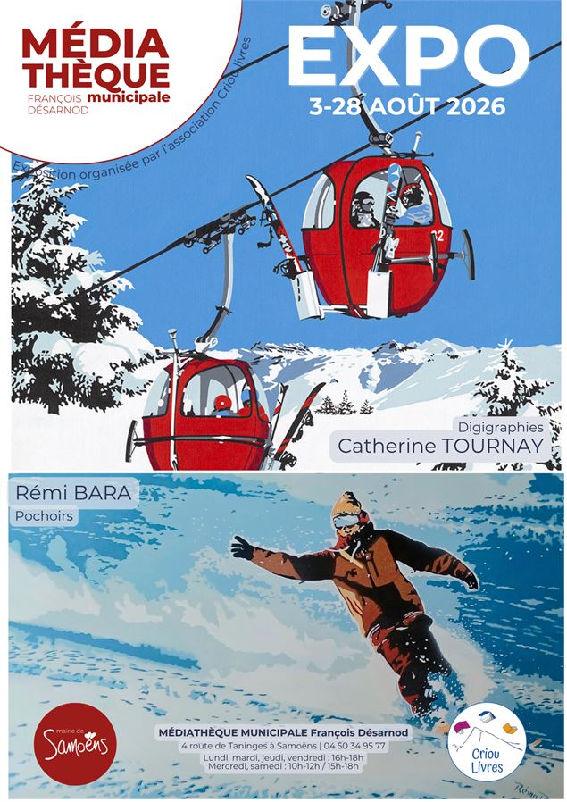 Affiche expo MED Août 2026 - Illustrations : Catherine Tournay et Rémi Bara; Affiche : commune de Sa