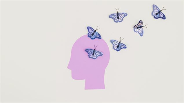 papillons qui sortent du cerveau en référence à la santé mentale - canva