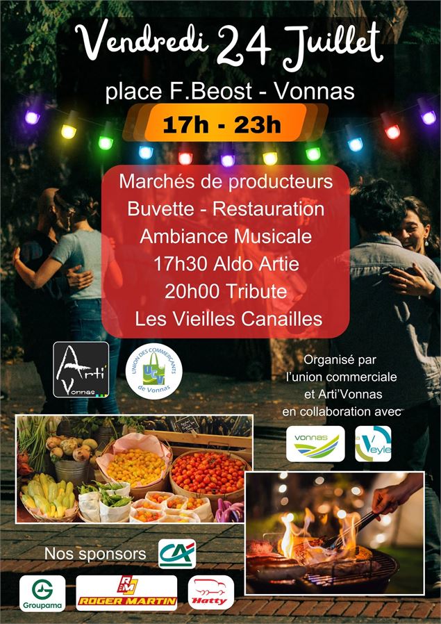 Affiche Marché Nocturne - Mairie de Vonnas