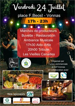 Affiche Marché Nocturne - Mairie de Vonnas
