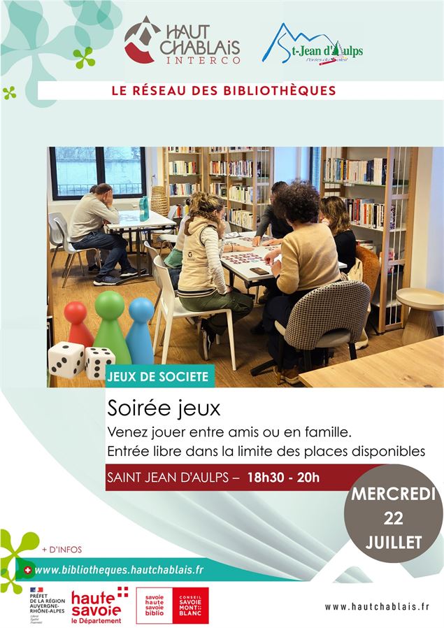 Soirée jeux de société - Aulps médiathèque