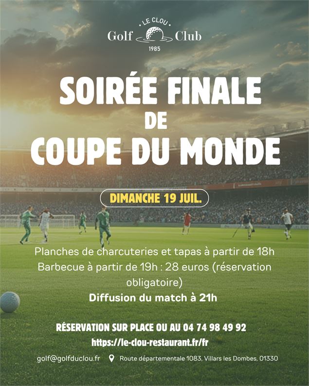 L'affiche représente des joueurs de football sur un terrain - le clou