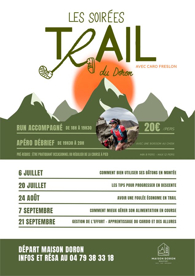 affiche soirée trail du Doron - Maison Doron