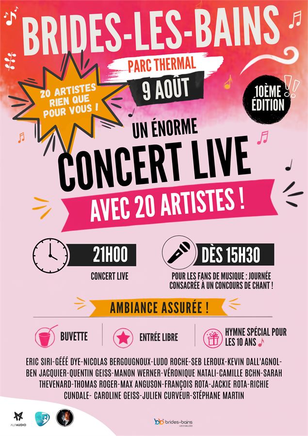 affiche concert - office de tourisme de Brides-Les-Bains