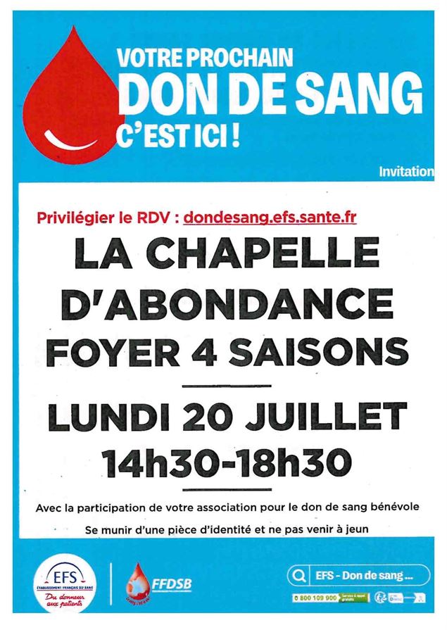 Don du sang_La Chapelle-d'Abondance - Mairie La Chapelle / Donneurs de sang