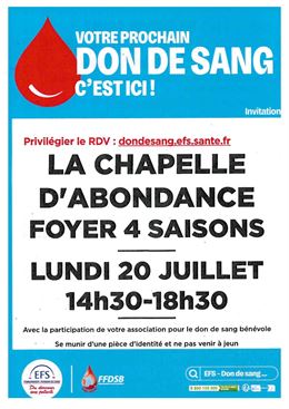 Don du sang_La Chapelle-d'Abondance - Mairie La Chapelle / Donneurs de sang
