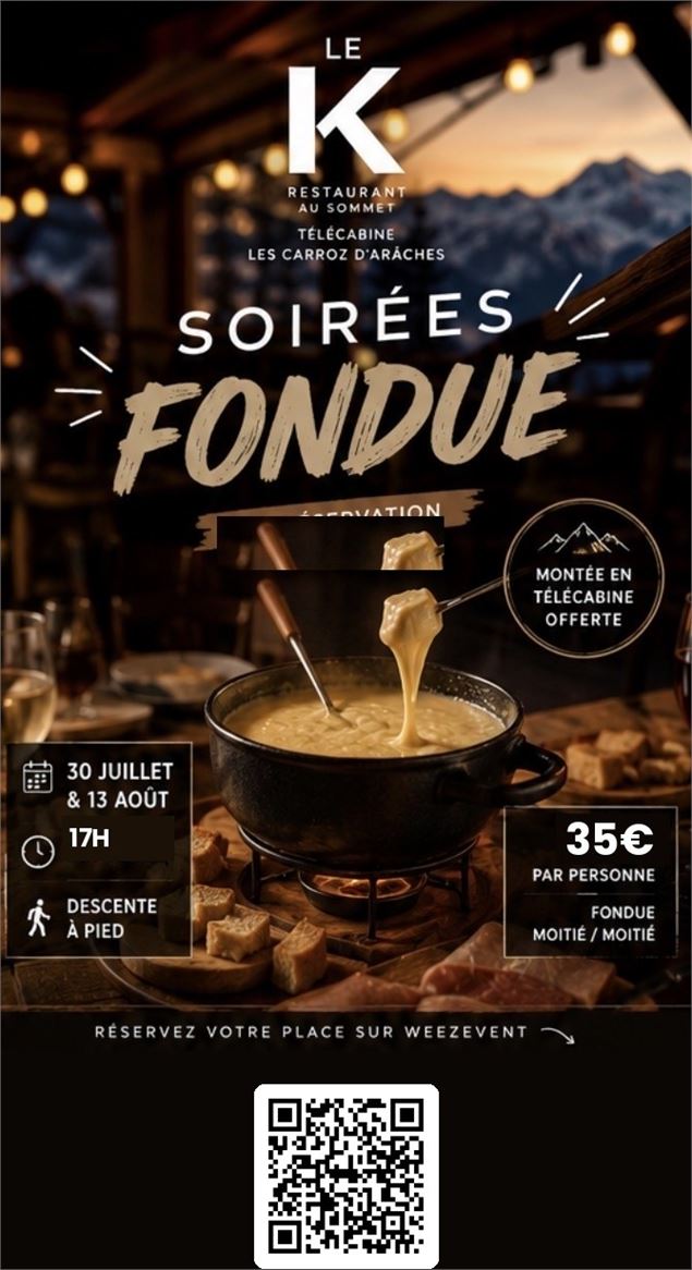 soirée fondue au restaurant le k_Les Carroz-d'Arâches