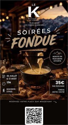 soirée fondue au restaurant le k_Les Carroz-d'Arâches