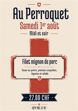 Menu 1er août au Perroquet_Torgon