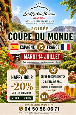 Affiche soirée coupe du monde - © Hotel les Roches Fleuries