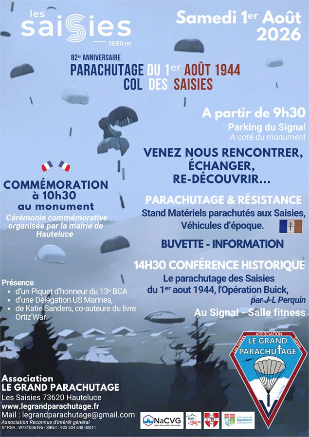 82ème anniversaire du parachutage du 1er août 1944_Les Saisies