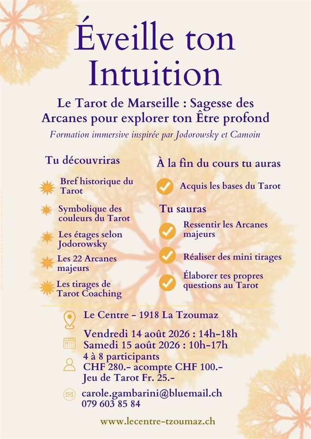 Cours de Base du Tarot de Marseille vs Tarot Coaching 14 & 15 août 2026 - Libre