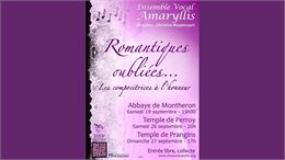 Romantiques oubliées - Concert au Temple de Perroy - Flyer.Amaryllis
