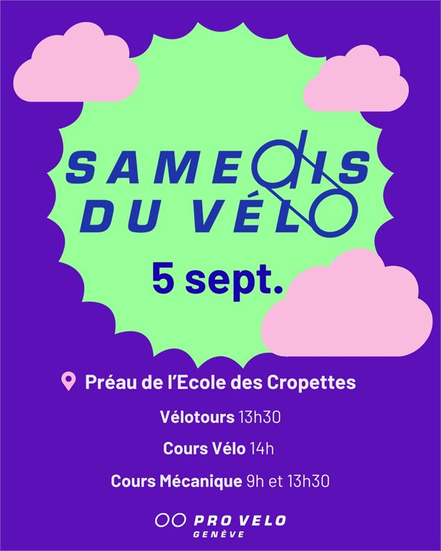 Samedi du Vélo du 5 septembre - PRO VELO Genève