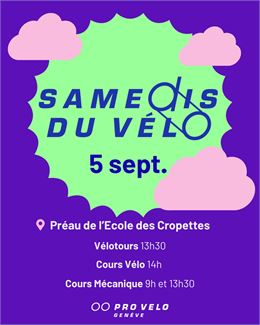 Samedi du Vélo du 5 septembre - PRO VELO Genève