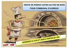Affiche pizzas au feu de bois - Comité de jumelage Avrieux