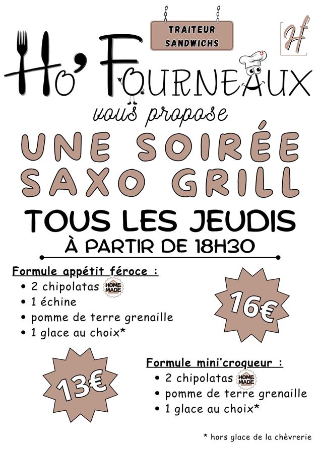 Affiche saxo grill - Ho'fourneaux