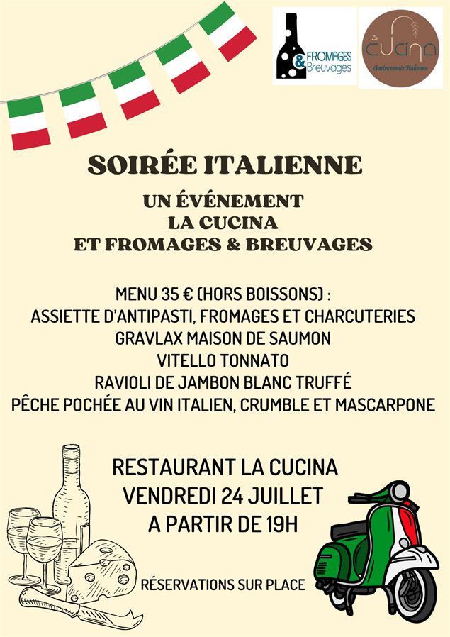 Soirée italienne - Fromages & Breuvages