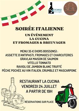 Soirée italienne - Fromages & Breuvages