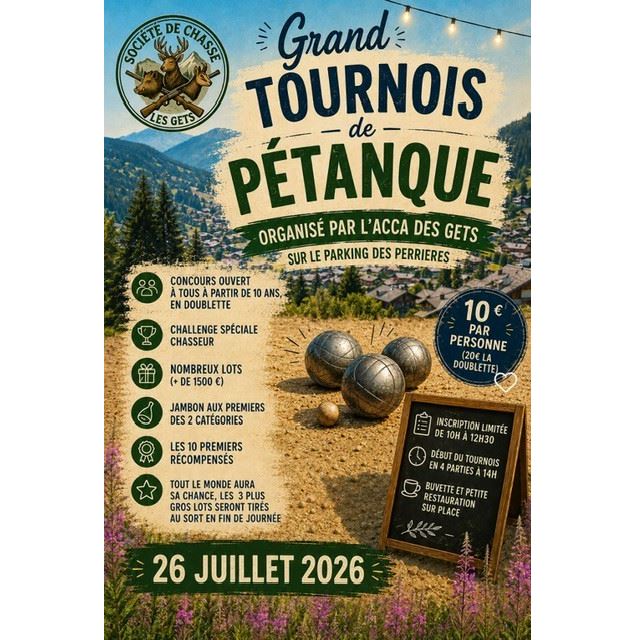 Grand tournoi de pétanque - Association de Chasse
