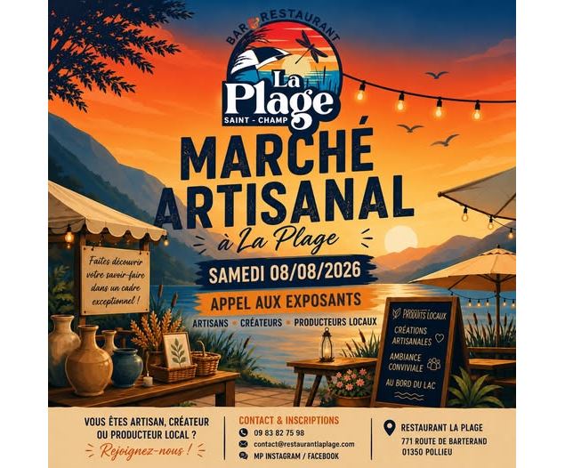 Marché artisanal semi nocturne au restaurant la Plage_Pollieu - restaurant La plage