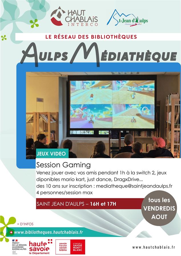 Rendez-vous tous les vendredis d'août, de 16h à 17h, à la Médiathèque de Saint Jean d'Aulps pour une