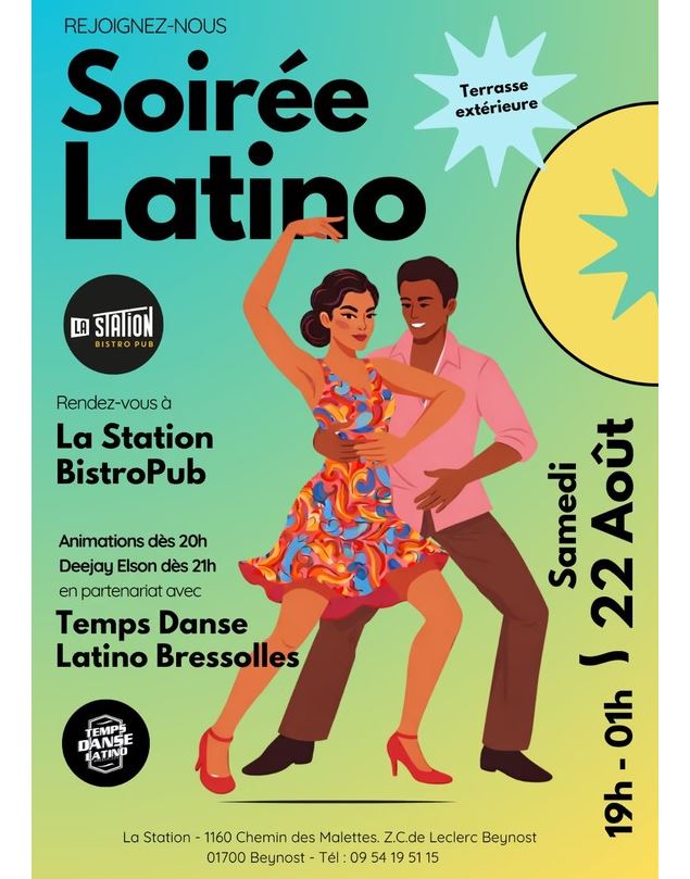 Soirée Latino avec Temps Danse Latino Bressolles à La Station - La Station
