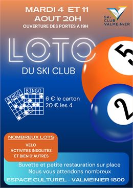 affiche loto d'été - Ski Club_Valmeinier