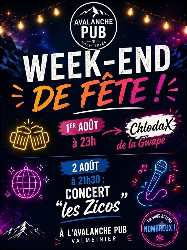 affiche concert avalanche - Avalanche Pub Valmeinier