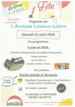 Fête de l'été • L'amicale Loisieux Loisirs_Loisieux