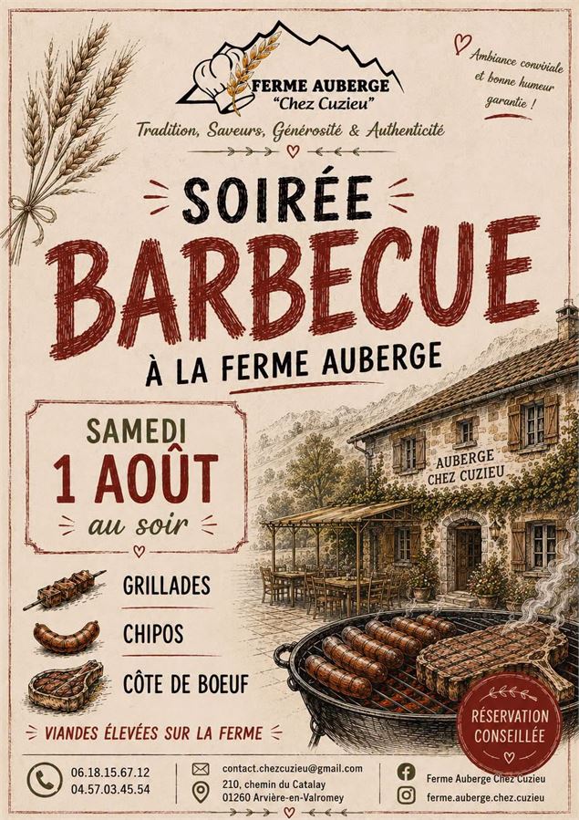Soirée barbecue à la ferme-auberge 