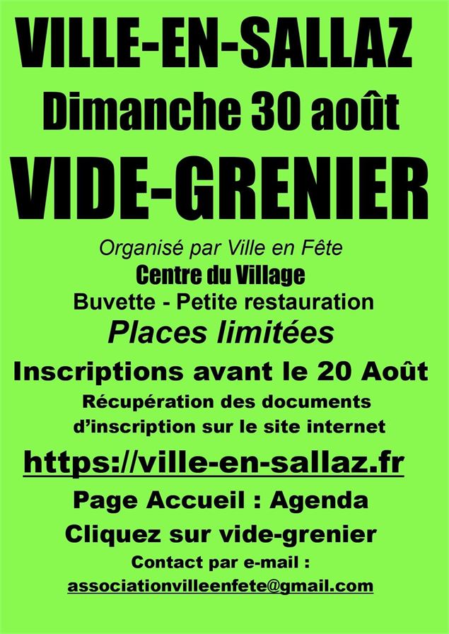 Vide grenier de Ville en Sallaz - Ville en Fête