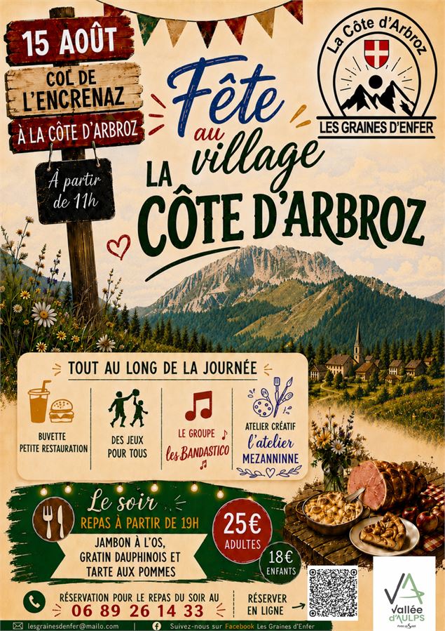 Rendez-vous samedi 15 août au Col de l'Encrenaz pour la Fête du village de la Côte d'Arbroz, à parti