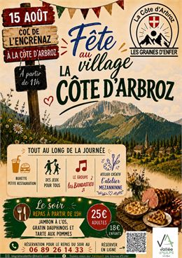 Rendez-vous samedi 15 août au Col de l'Encrenaz pour la Fête du village de la Côte d'Arbroz, à parti