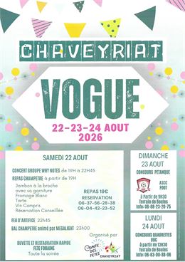 Vogue à CHAVEYRIAT - Comité des fêtes Chaveyriat