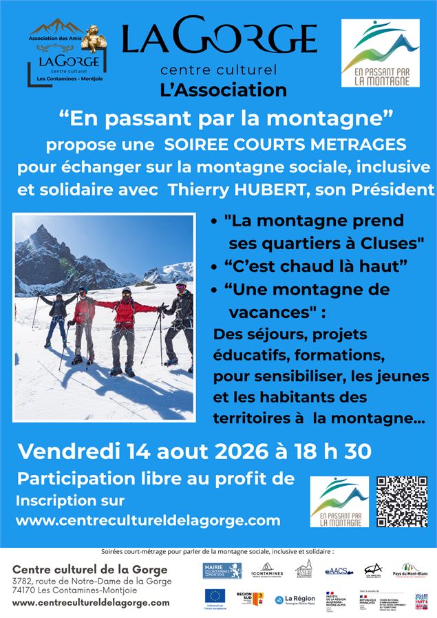 Soirée solidaire avec l’association «En passant par la montagne» au Centre Culturel de la Gorge_Les 