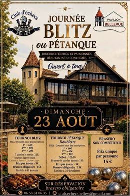 Journée Blitz ou pétanque au Pavillon Bellevue_Belley - Pavillon Bellevue