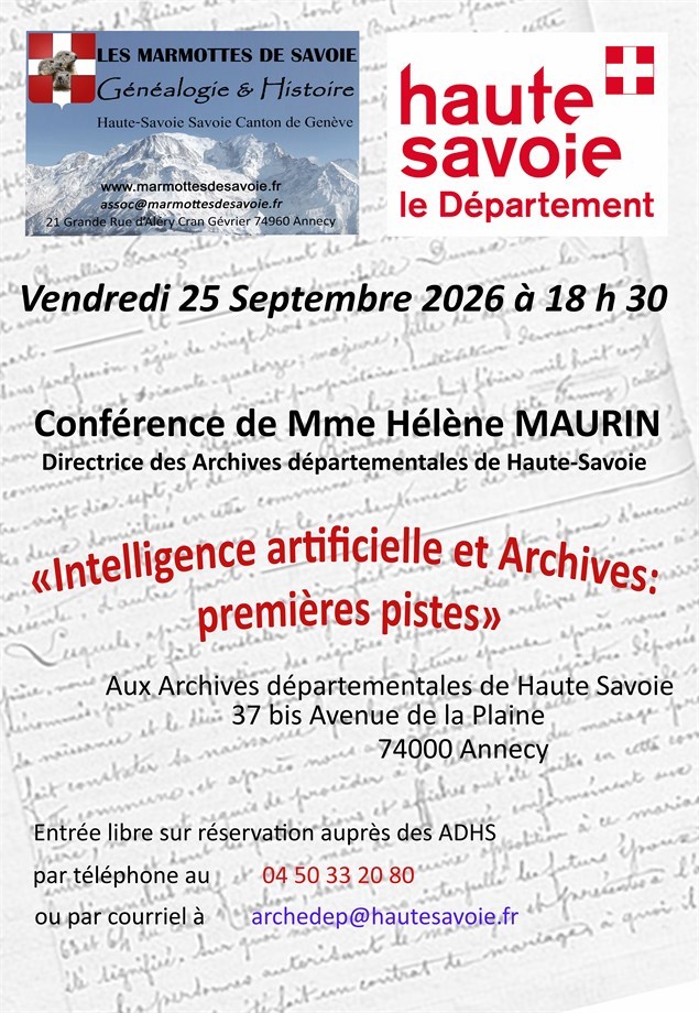 Association Les Marmottes de Savoie Généalogie et Histoire