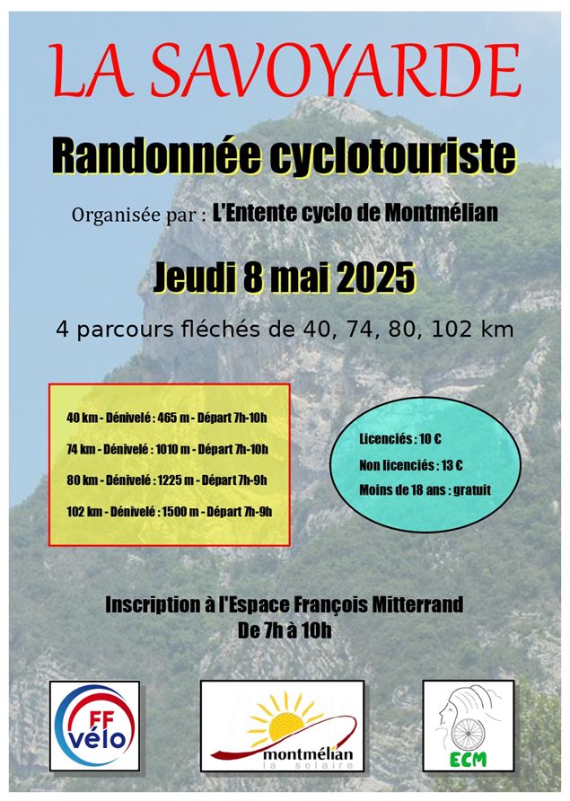 Randonnée Cyclotourisme La Savoyarde_Montmélian