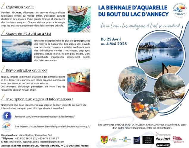 Flyer infos biennalle aquarelle - Léz'arts du Bout du lac
