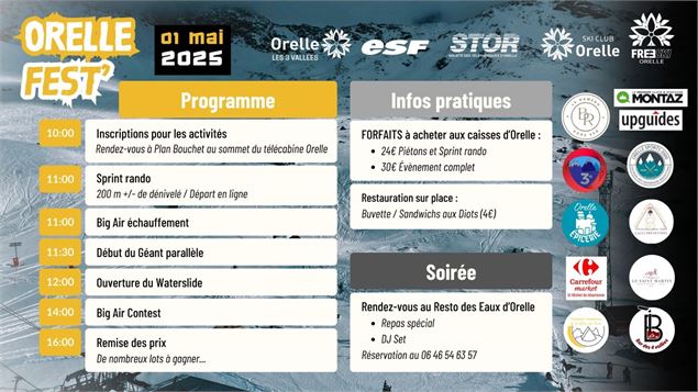 Programme Orelle Fest - ESF Orelle