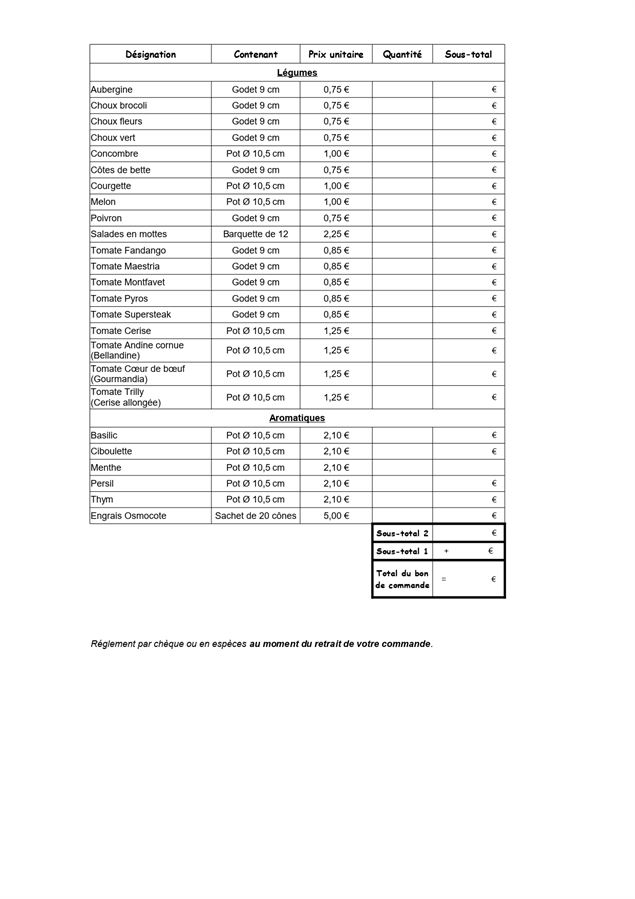 Page 2 bon de commande