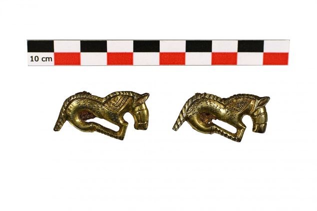 Fibules burgondes du 5e ou 5e siècle en orgent doré découvertes à Annecy - Musées d'Annecy