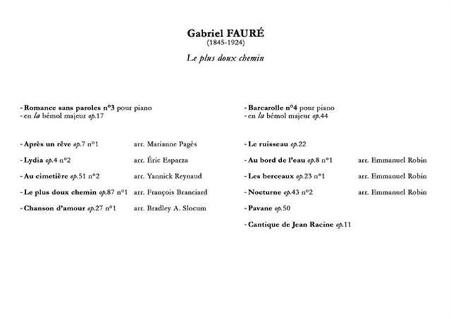 Concert : Gabriel Fauré - Le plus doux chemin_Ugine